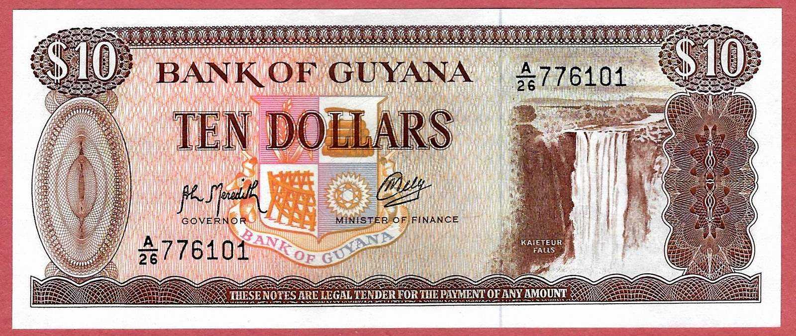 guyana 10 dollar bill