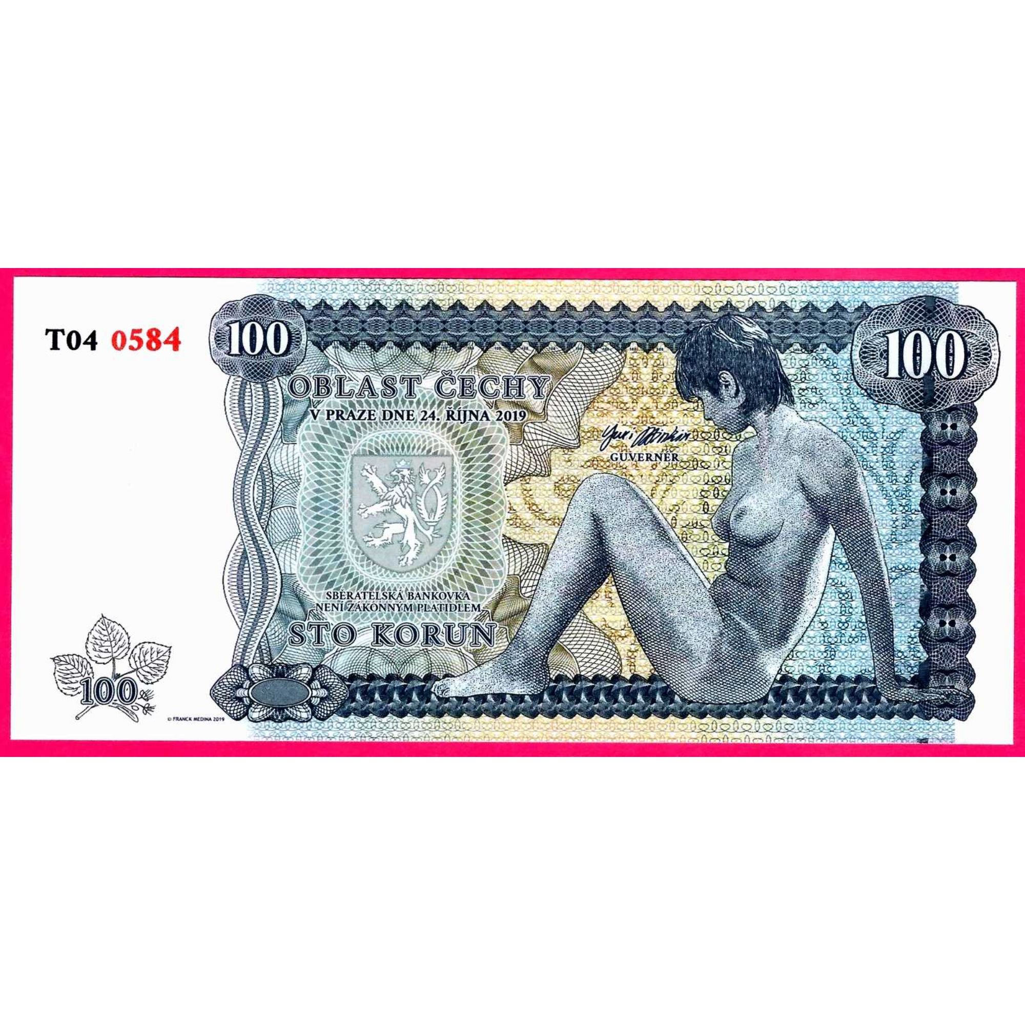2019 Bohemia Private Issue Essay Nude Allegory UNC Limited Issue 100 Korun 