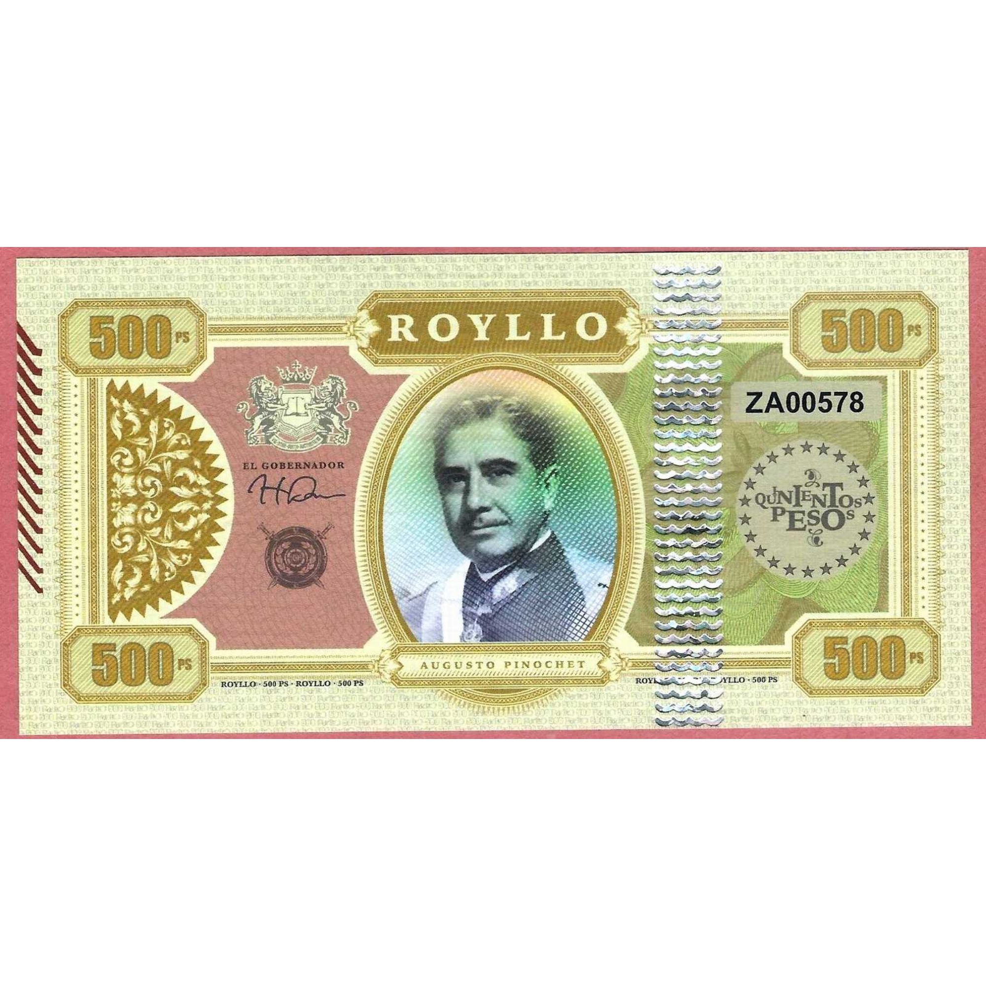 ROYLLO ISLAND(private issue) 500 Pesos 2018 AUGUSTO PINOCHET UNC ...
