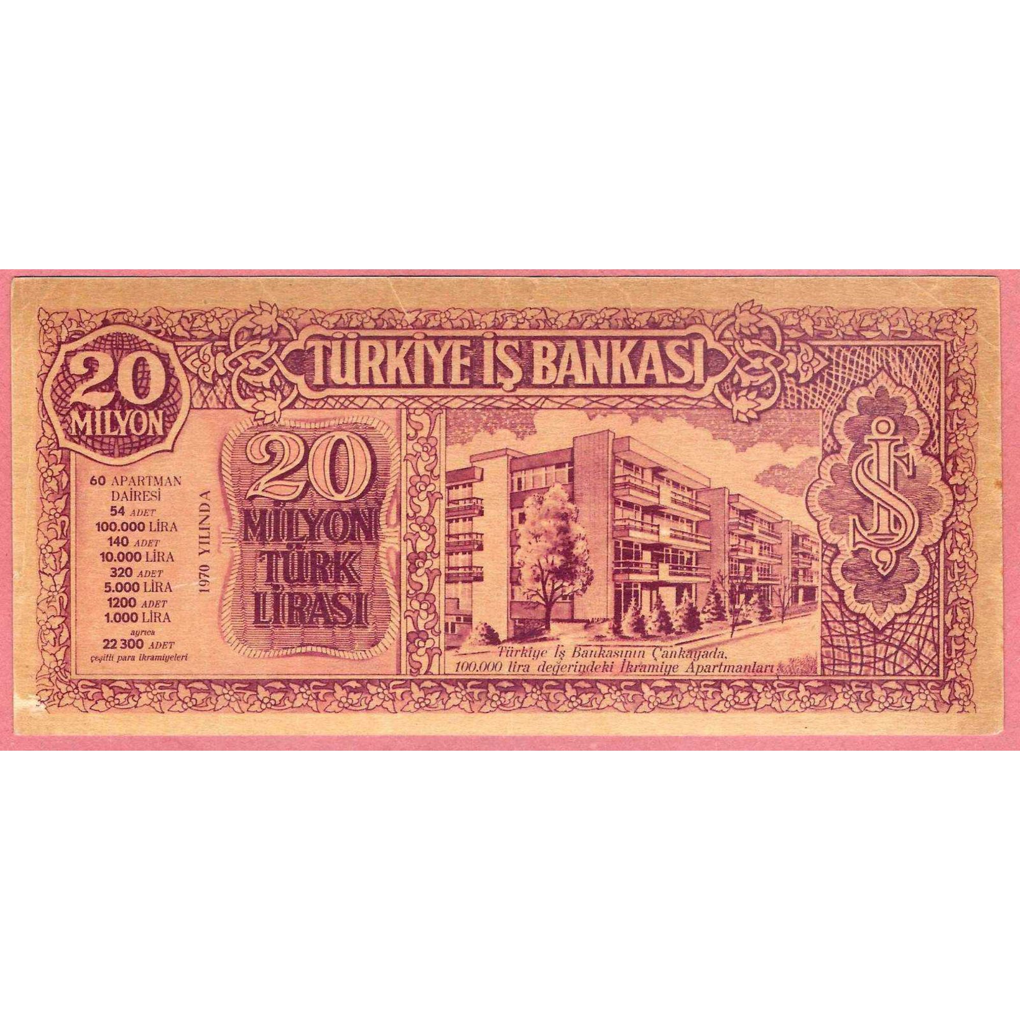 lirasi 1970 yili ikramiye ilani